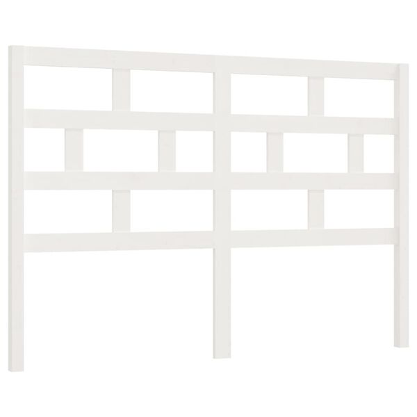 vidaXL T&ecirc;te de lit Blanc 146x4x100 cm Bois massif de pin