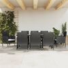 vidaXL Ensemble &agrave; manger de jardin 9 pcs noir r&eacute;sine tress&eacute;e et acier