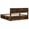 vidaXL Cadre de lit Ch&ecirc;ne fum&eacute; 180 x 200 cm Bois de pin massif