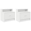 vidaXL Table de chevet avec tiroir 2 pcs blanc 51x31x47 cm