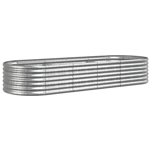 vidaXL Lit sur&eacute;lev&eacute; de jardin Acier galvanis&eacute; Argent&eacute;