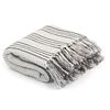 vidaXL Couverture coton &agrave; rayures 220x250 cm Gris et Blanc