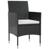 vidaXL Salon de jardin 16 pcs avec coussins R&eacute;sine tress&eacute;e Noir