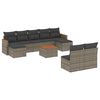 vidaXL Salon de jardin avec coussins 10 pcs gris r&eacute;sine tress&eacute;e