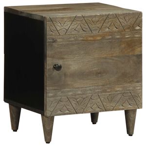 vidaXL Table de chevet gris clair 40x33x46 cm bois de manguier solide