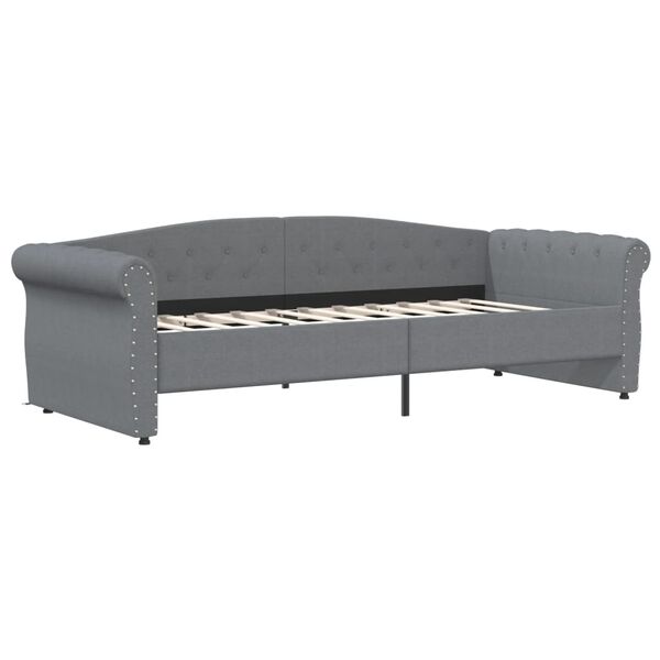 vidaXL Lit avec matelas et USB Gris clair Tissu 90x200 cm