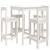 vidaXL Ensemble de bar de jardin 5 pcs blanc bois massif de pin