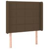 vidaXL T&ecirc;te de lit avec oreilles Marron fonc&eacute; 103x16x118/128 cm Tissu