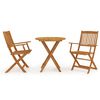 vidaXL Ensemble &agrave; manger de jardin pliable 3 pcs Bois d'acacia solide