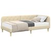 vidaXL Cadre de lit d'angle avec matelas Cr&egrave;me 100 x 200 cm tissu