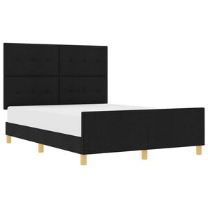 vidaXL Cadre de lit avec t&ecirc;te de lit Noir 140 x 200 cm tissu