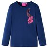 T-shirt pour enfants &agrave; manches longues bleu marine 104