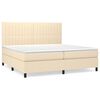vidaXL Sommier &agrave; lattes de lit avec matelas Cr&egrave;me 200x200 cm Tissu