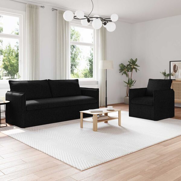 vidaXL Canap&eacute; 2 pcs Noir
