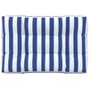 vidaXL Coussin de palette rayures bleues et blanches 120x80x12cm tissu