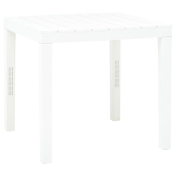 vidaXL Table de jardin avec 2 bancs Plastique Blanc