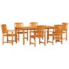 vidaXL Ensemble de salle &agrave; manger pour jardin 7 pcs Marron
