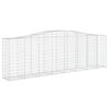 vidaXL Paniers &agrave; gabions arqu&eacute;s 25 pcs 400x50x120/140 cm Fer galvanis&eacute;