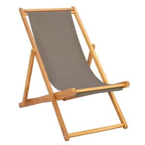 vidaXL Chaise de plage Taupe Bois de teck massif