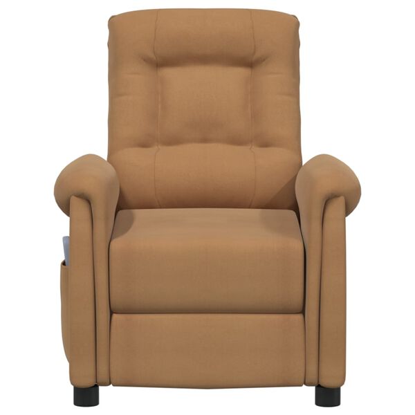 vidaXL Fauteuil de massage Taupe Tissu microfibre