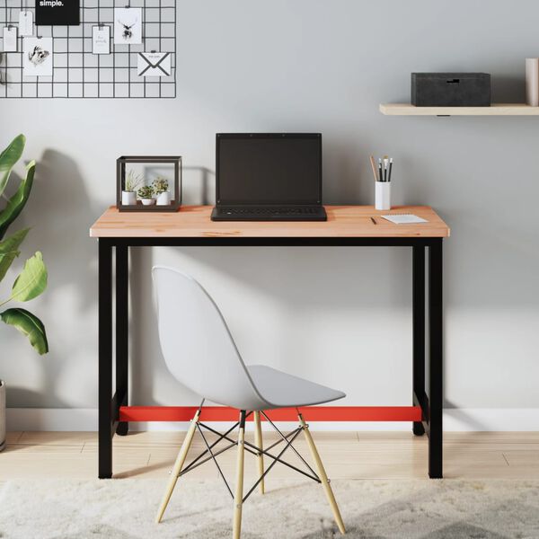 vidaXL &Eacute;tabli 115x55x81,5 cm bois massif de h&ecirc;tre et m&eacute;tal