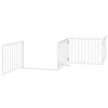 vidaXL Barri&egrave;re pour chiens et porte 4 panneaux blanc bois de peuplier