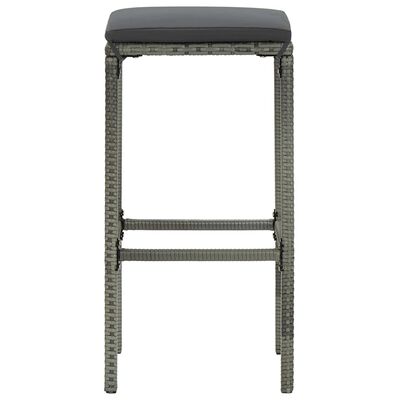 vidaXL Ensemble de bar de jardin 8 pcs et coussins Résine tressée Gris