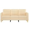 vidaXL Canap&eacute; &agrave; 3 places Cr&egrave;me 180 cm Tissu