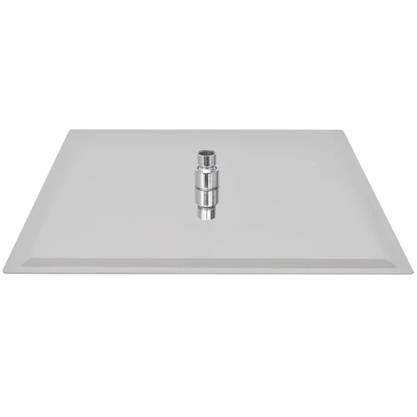 vidaXL T&ecirc;te de douche plongeante carr&eacute;e en acier inoxydable 40x40 cm