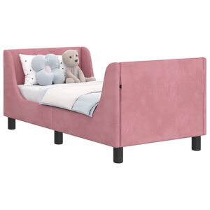 vidaXL Cadre de lit pour tout-petit avec t&ecirc;te de lit Rose 70 x 140 cm