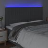 vidaXL T&ecirc;te de lit &agrave; LED Gris fonc&eacute; 180x5x118/128 cm Tissu