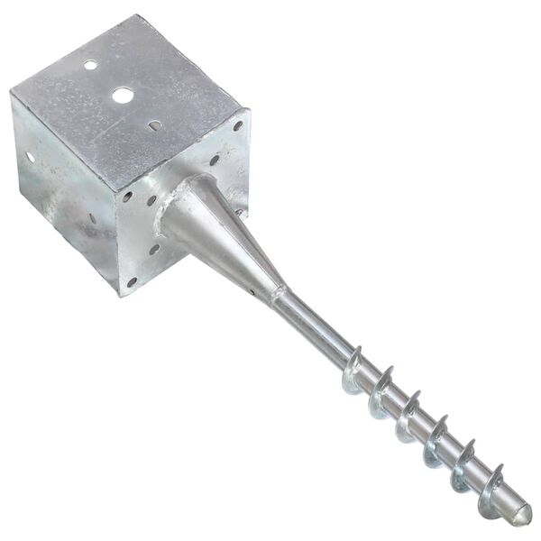 vidaXL Piquets au sol 6 pcs Argent&eacute; 14x14x58 cm Acier galvanis&eacute;