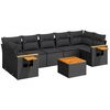 vidaXL Salon de jardin 8 pcs avec coussins noir r&eacute;sine tress&eacute;e