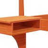 vidaXL Cadre de lit avec t&ecirc;te de lit Brun cire 200 x 200 cm Pin massif