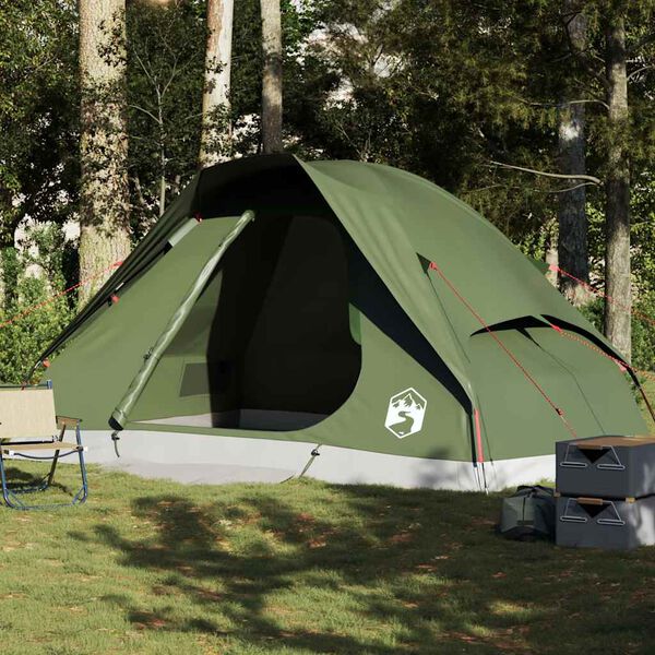 vidaXL Tente familiale &agrave; d&ocirc;me 6 personnes vert olive imperm&eacute;able