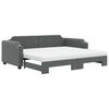 vidaXL Lit de jour avec gigogne et matelas gris fonc&eacute; 100x200 cm tissu
