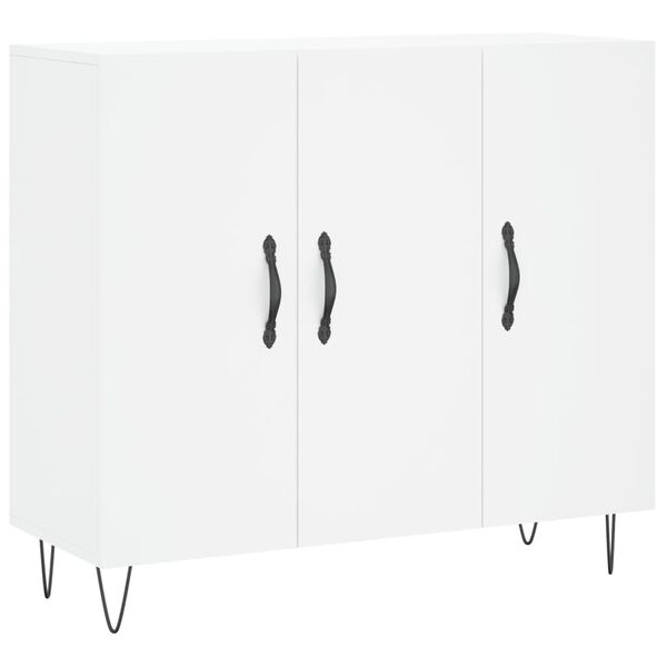 vidaXL Buffet blanc 90x34x80 cm bois d'ingénierie