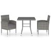 vidaXL Ensemble &agrave; manger de jardin 3 pcs R&eacute;sine tress&eacute;e Anthracite