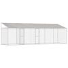 vidaXL Cage pour chien avec toit Argent&eacute; 800 x 200 x 258 cm