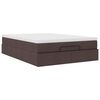 VidaXL Cadre de lit ottoman avec matelas marron fonc&eacute; 140x200 cm tissu