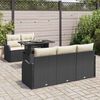 vidaXL Ensemble de canapé de jardin 6 pcs Noir Poly Rattan
