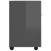 vidaXL Armoire lat&eacute;rale avec roues Gris brillant Bois d&rsquo;ing&eacute;nierie