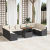 vidaXL Ensemble de salle &agrave; manger pour jardin 11 pcs Noir et Cr&egrave;me