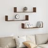 vidaXL &Eacute;tag&egrave;res murales 3pcs ch&ecirc;ne marron 80x18x18cm bois d'ing&eacute;nierie