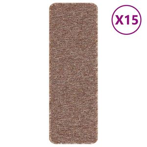 vidaXL Tapis Antid&eacute;rapants pour Escaliers 15 pc 60 x 25 cm Marron PP