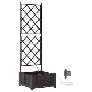 vidaXL Cache-pot de jardin Marron 40 x 40 x 126 cm PP