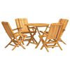vidaXL Ensemble &agrave; manger de jardin 5 pcs Bois de teck massif