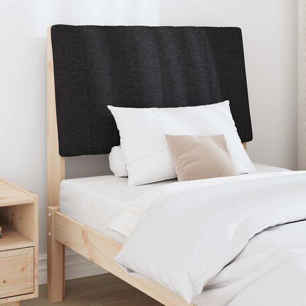 vidaXL T&ecirc;te de lit capitonn&eacute;e Noir 75 cm Pin massif