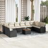 vidaXL Ensemble de canap&eacute; de jardin 11 pcs Noir Poly rotin