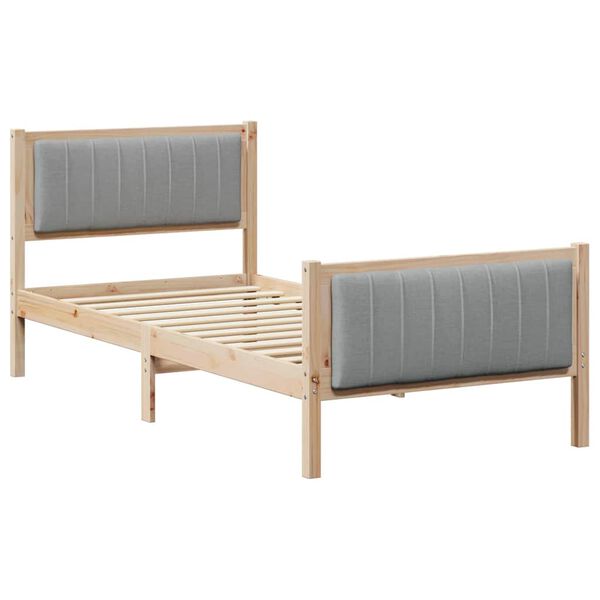 vidaXL Cadre de lit avec t&ecirc;te de lit Marron et gris clair 90 x 190 cm